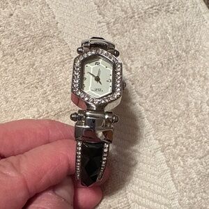 Elegant Silver and Black Women's Watch